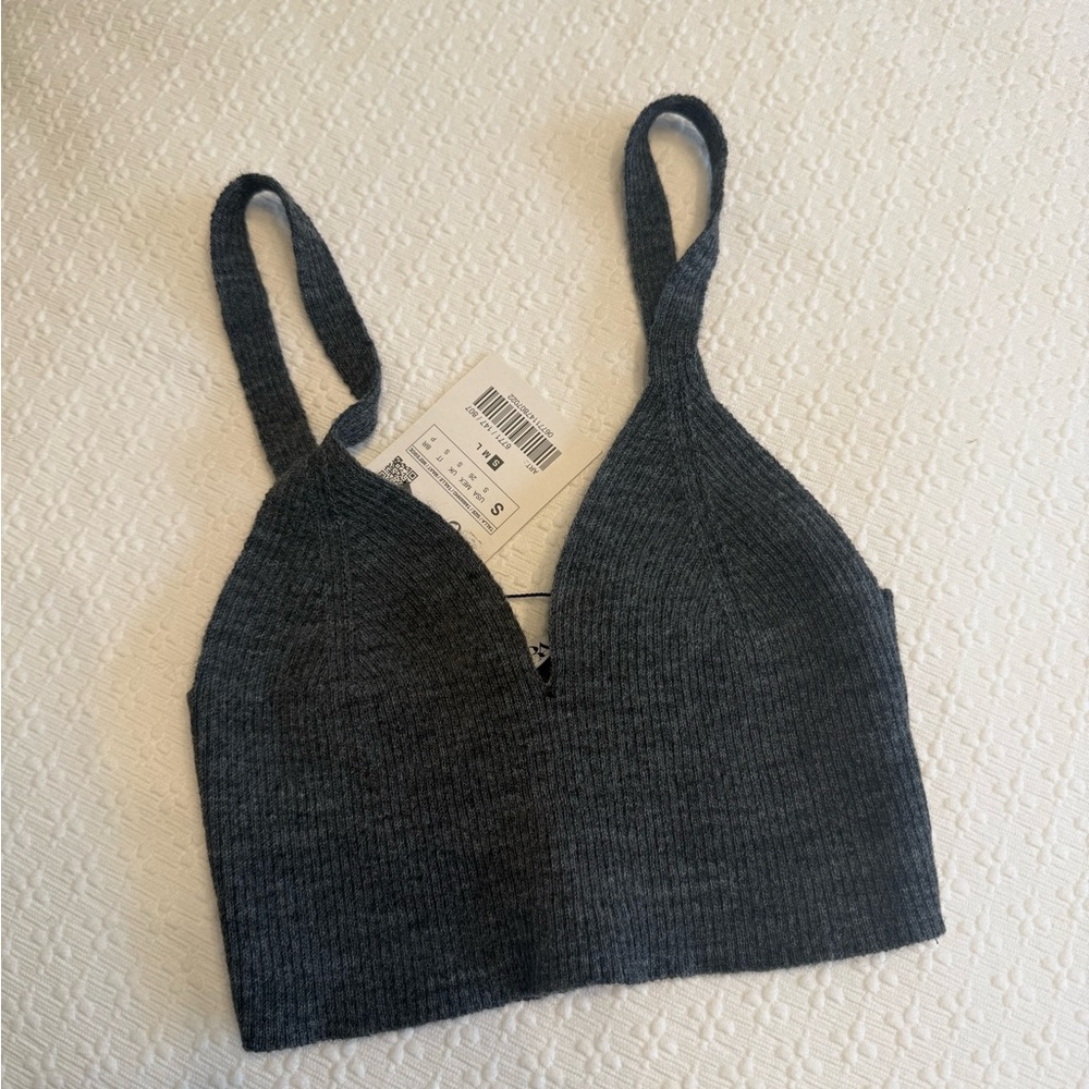 ZARA wool blend bralette sweater top - Picture 4 of 5
